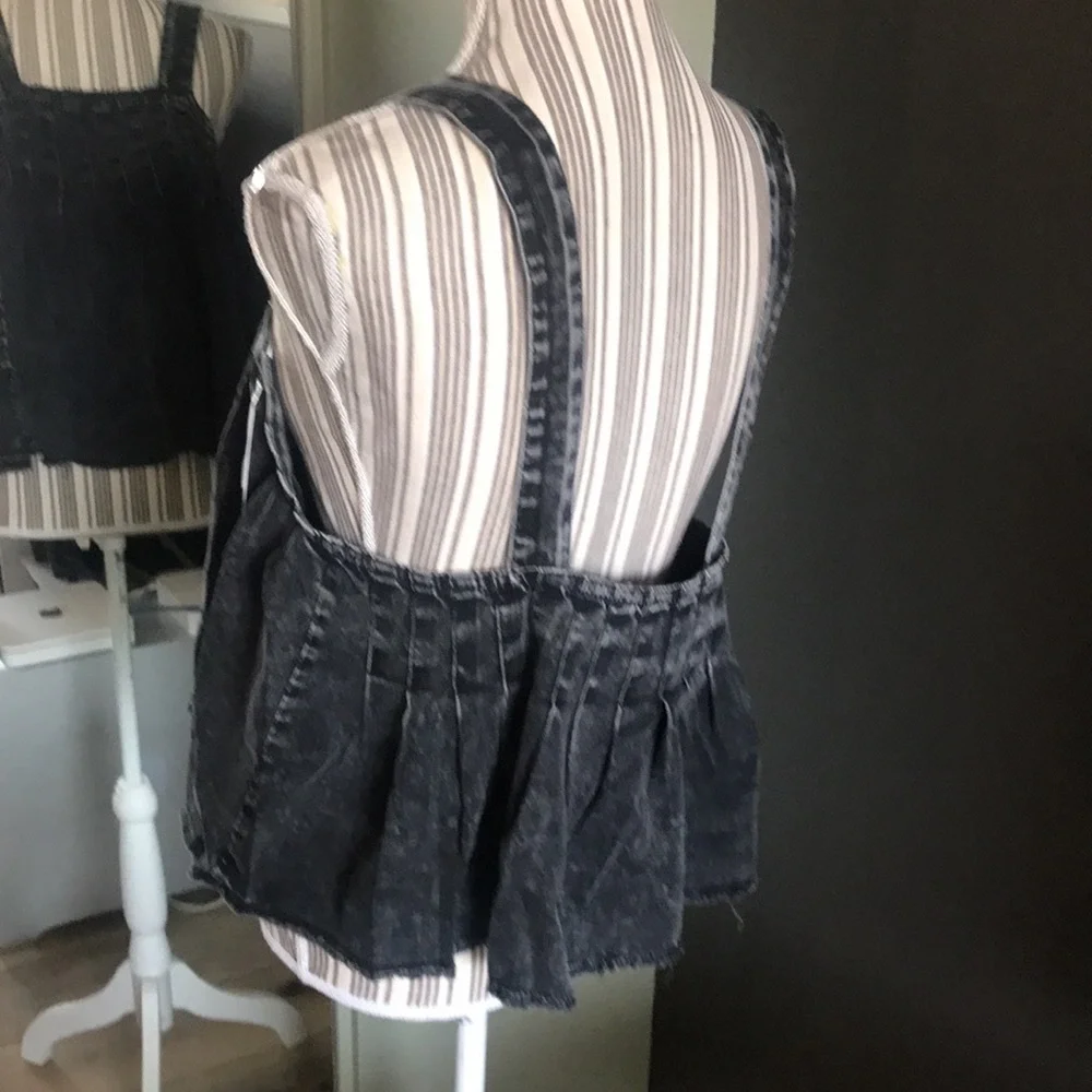 🛑 1 hour sale. Free People, M, pleated baby doll denim - Picture 11 of 11